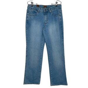 Wrangler Aura Straight Jeans Mid-Rise Light Wash Blue Denim Western Size 10P